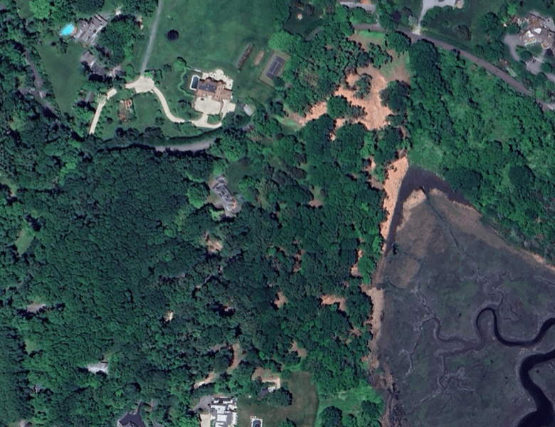 Satellite aerial May 2023 — clearing visible